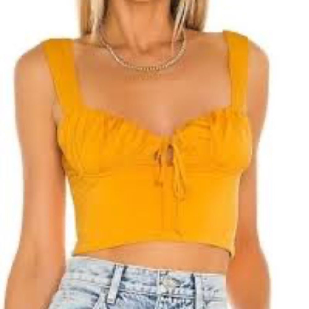 Camila Coelho daisy Sunlit Yellow Crop Top XS